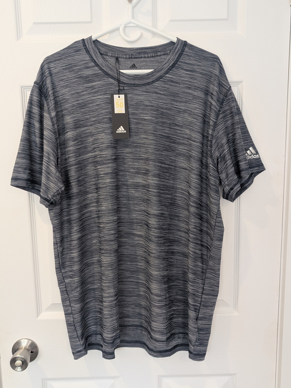 adidas Men’s Space-Dye Short Sleeve Tee in Charcoal